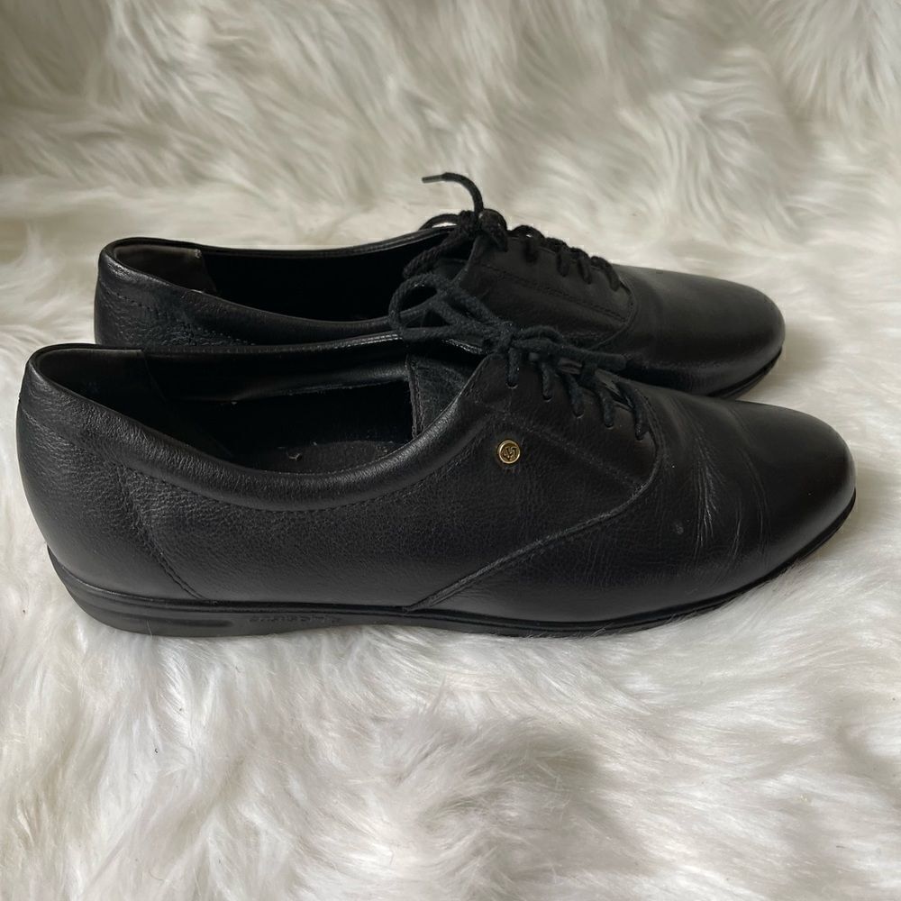 Easy Spirit Anti-Gravity black leather lace up loafers round toe size10